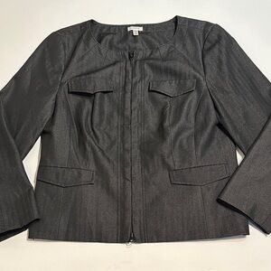 SEMANTIKS Women's Tone on Tone Stripe Zip Up Blazer